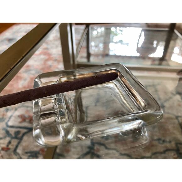 Vintage Clear Glass Ashtray, Art Deco Design Dish, Trinket Dish, Retro Ashtray - Picture 10 of 10